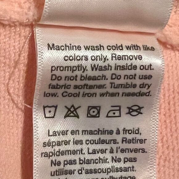 DKNY Sport Orange Pigment Dyed Two Tone Logo Distressed Hoodie Womens Small NWT - Picture 8 of 8